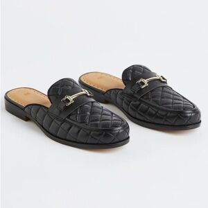 Black Quilted Unisex Loafers